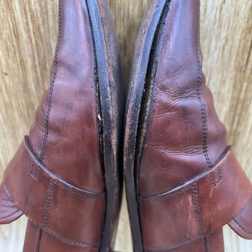 Prada Penny Loafers Men's Size 7.5 Brown Leather Made in Italy Dress Shoes